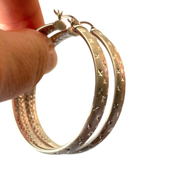 NWOT Sterling Silver Hoop Earrings - Picture 2 of 8